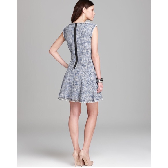 Rebecca Taylor Tweed Dress Frayed Fit Flare, Sz 0 - Picture 2 of 6